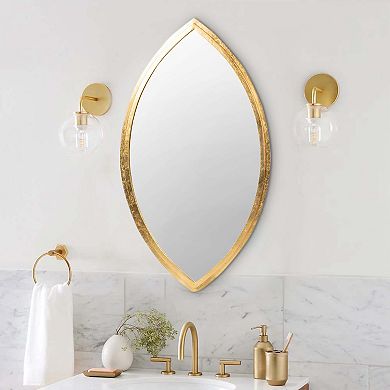 Oval Shape Metal Frame Wall Mirror, Gold