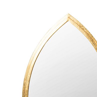 Oval Shape Metal Frame Wall Mirror, Gold