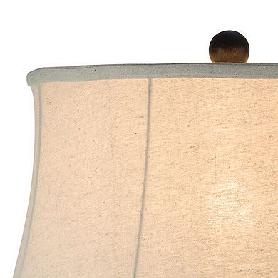 Hiel 29 Inch Hydrocal Table Lamp, Empire Shade, Vintage Light Blue Urn Base