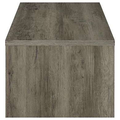 Lix 47 Inch Coffee Table With 1 Drawer, Mdf, Rustic Weathered Gray Finish