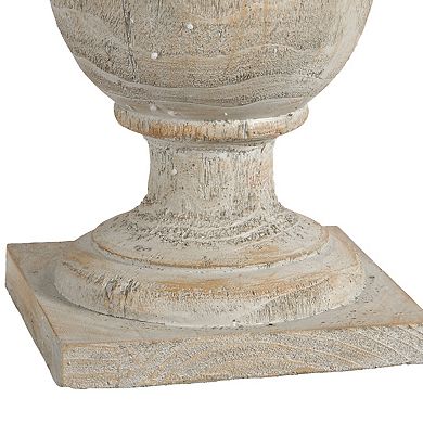 22 Inch Classical Accent Decor Statuette, Turned Finial Design, Off White