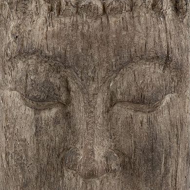 12 Inch Buddha Head Sculpture, Calming Accent Decoration, Polyresin, Brown