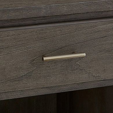 Fang 26 Inch Modern Nightstand, Single Large Gliding Drawer, Rustic Brown