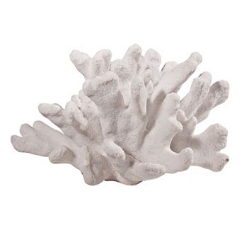 Lily 9 Inch Faux Coral Accent Figurine, Polyresin Tabletop Sculpture, White