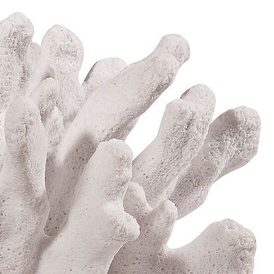 Lily 9 Inch Faux Coral Accent Figurine, Polyresin Tabletop Sculpture, White