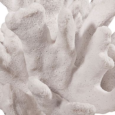 Lily 9 Inch Faux Coral Accent Figurine, Polyresin Tabletop Sculpture, White