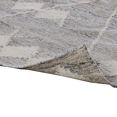 Modern 3 X 8 Runner Area Rug, Handwoven Geometric Pattern, Gray, Multicolor