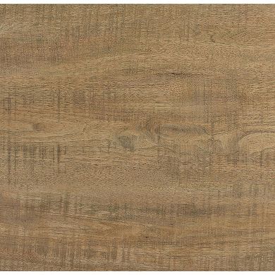 Nette 47 Inch Coffee Table With Rough Hewn Saw Marks, Wood, Natural Brown