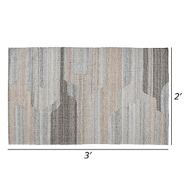 Yuz 2 X 3 Indoor Outdoor Small Area Rug With Beige Gray Abstract Tones