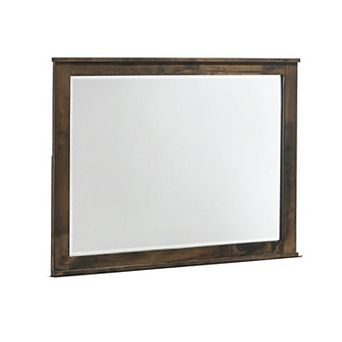 Bora 34 X 46 Dresser Mirror, Square, Solid Reclaimed Wood, Rustic Gray