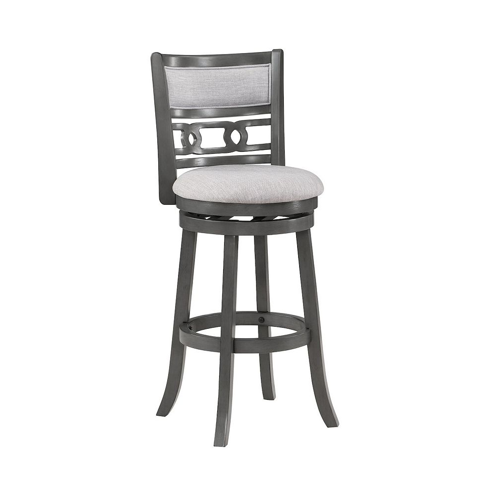 Matt 24 Inch Swivel Counter Strool, Cushioned Seat And Backrest