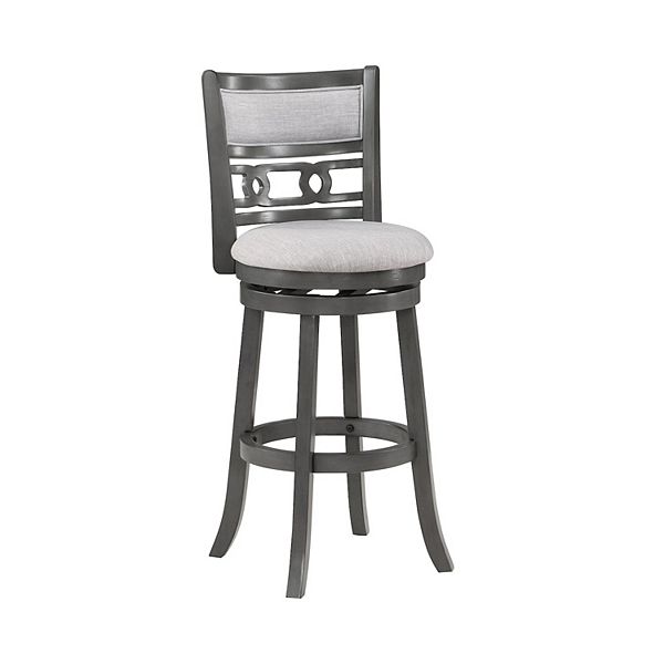 Matt 24 Inch Swivel Counter Strool, Cushioned Seat And Backrest