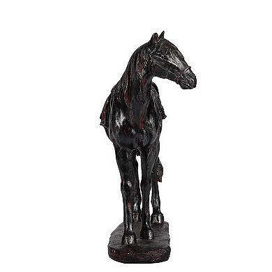 Don 10 Inch Horse Figurine Sculpture, Handmade Table Accent Brown Polyresin