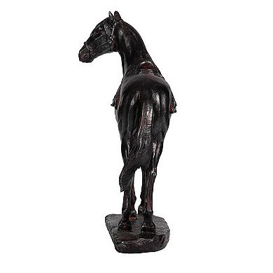 Don 10 Inch Horse Figurine Sculpture, Handmade Table Accent Brown Polyresin