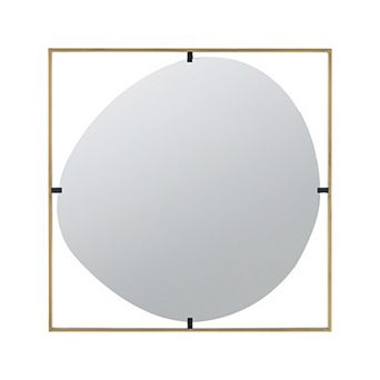 Ani 32 Inch Mirror, Artistic Oval Cut Out Design, Gold Finish Metal Frame