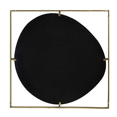 Ani 32 Inch Mirror, Artistic Oval Cut Out Design, Gold Finish Metal Frame