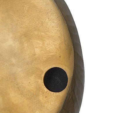 Kria 13 Inch Modern Vase, Curved Shape, Hammered Texture, Gold Metal Finish