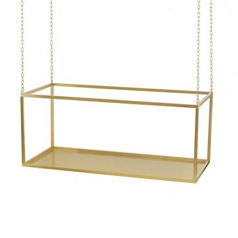 55 Inch Hanging Plant Stand, Modern Industrial Iron Frame With Chains, Gold