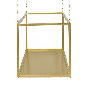 55 Inch Hanging Plant Stand, Modern Industrial Iron Frame With Chains, Gold