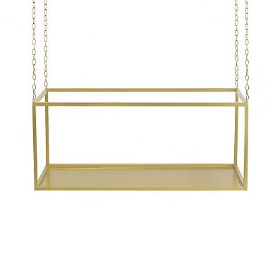 55 Inch Hanging Plant Stand, Modern Industrial Iron Frame With Chains, Gold