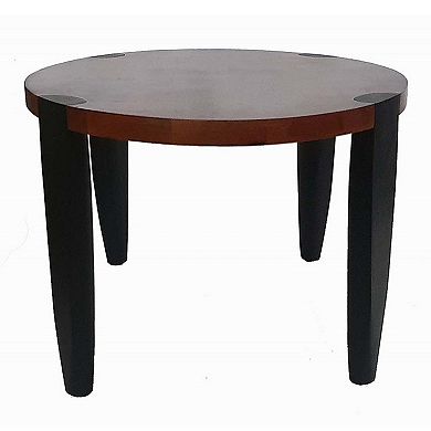 Max 35 Inch Oval Top Coffee Table, Mango Wood, Iron Frame, Brown, Black