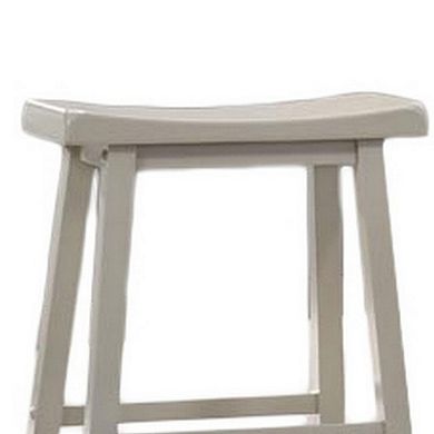 24 Inch Ergonomic Counter Height Stool, Set Of 2, Curved Saddle Seat, Gray