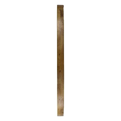 33 Inch Modern Accent Wall Mirror, Mountable Oval Wood Frame In Brown