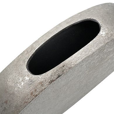 15 Inch Modern Decorative Vase, Round, Silver Finished Aluminum Frame