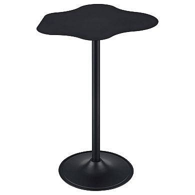 42 Inch Modern Bar Table, Black Metal Frame, Irregular Cloud Design