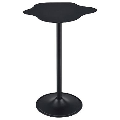 42 Inch Modern Bar Table, Black Metal Frame, Irregular Cloud Design