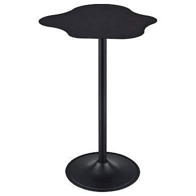 42 Inch Modern Bar Table, Black Metal Frame, Irregular Cloud Design