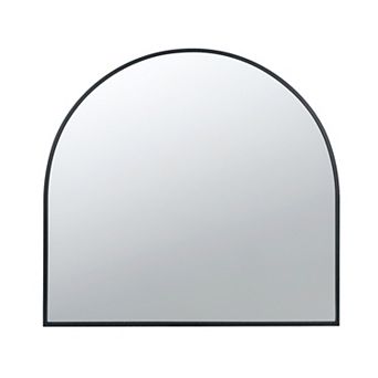 Cod 33 Inch Modern Wall Mirror, Simplistic Arched Black Metal Frame