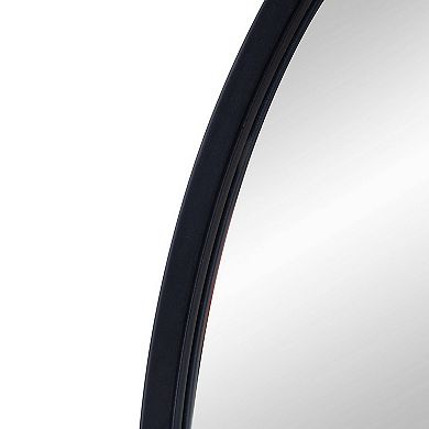 Cod 33 Inch Modern Wall Mirror, Simplistic Arched Black Metal Frame