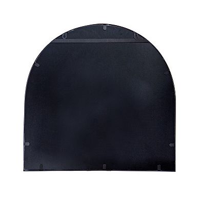 Cod 33 Inch Modern Wall Mirror, Simplistic Arched Black Metal Frame