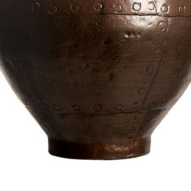 Rozy 25 Inch Table Lamp, Urn Shaped Base, Empire Shade, Dark Brown Finish