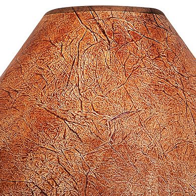 Rozy 25 Inch Table Lamp, Urn Shaped Base, Empire Shade, Dark Brown Finish