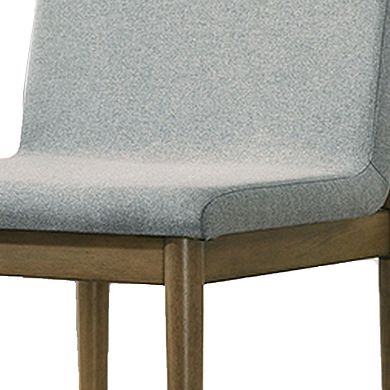 19 Inch Dining Chair, Set Of 2, Gray Fabric, Parson Style, Cushioned Seat
