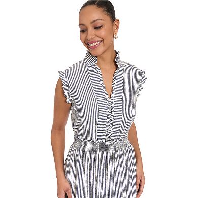 Petite London Times Smocked Waist Tiered Maxi Dress