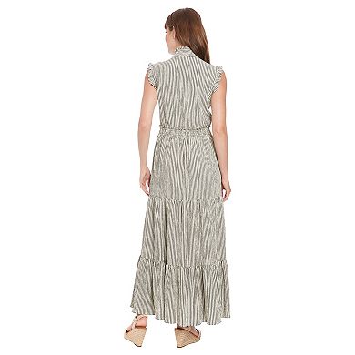 Petite London Times Smocked Waist Tiered Maxi Dress