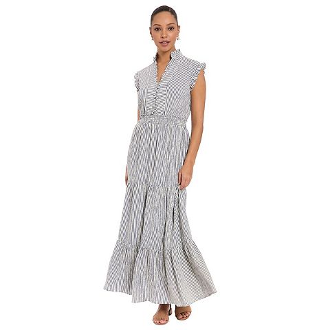 Женские платья London Petite London Times Smocked Waist Tiered Maxi Dress