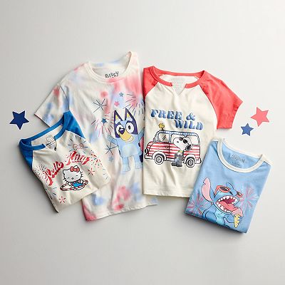 Disney's Lilo & Stitch Girls 7-16 Fireworks & Ice Cream "USA" Graphic Tee