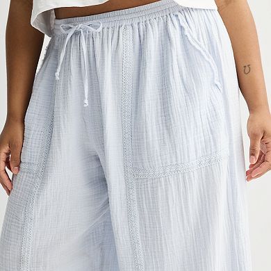 Juniors' Plus Size SO® Low-Rise Double Gauze Joggers