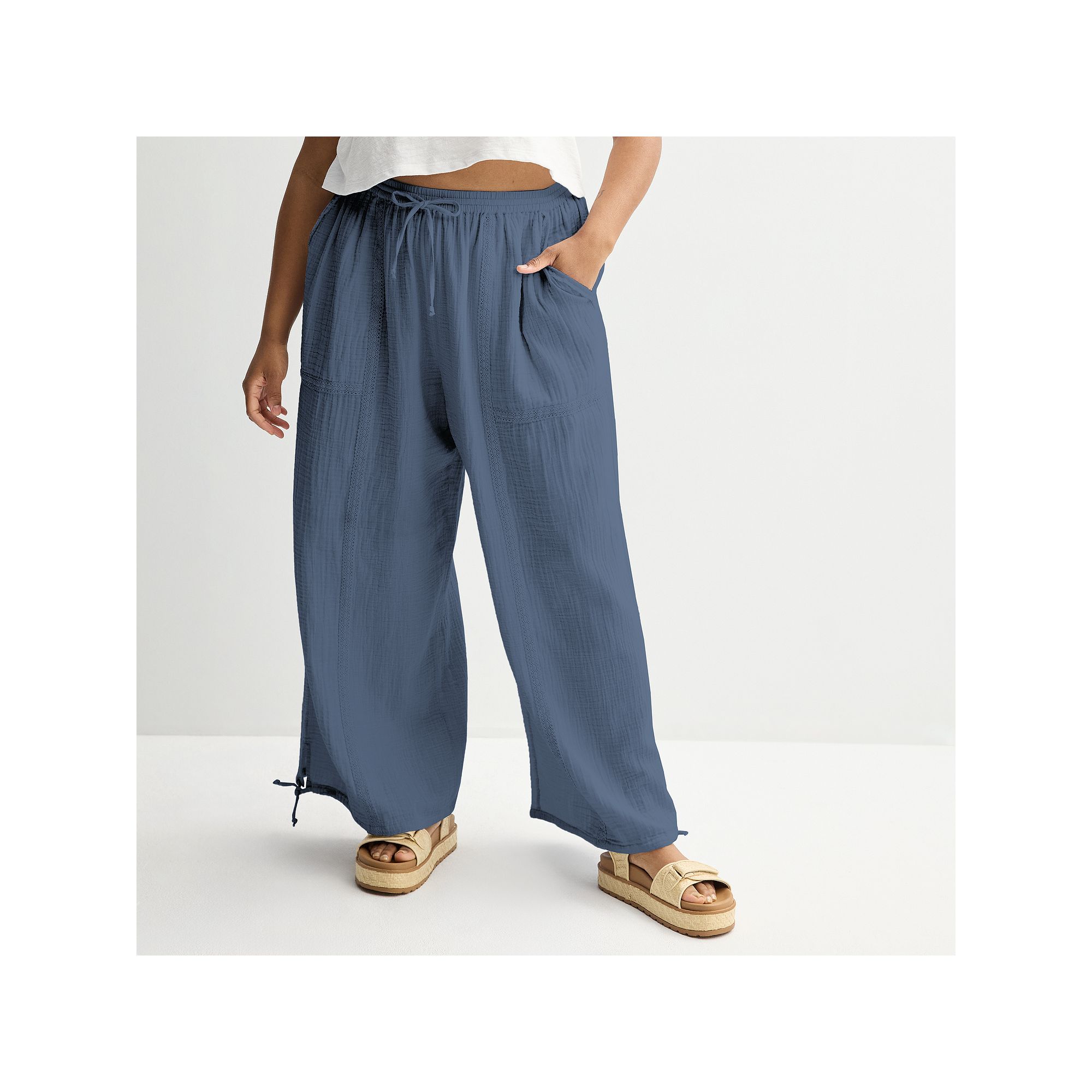 Juniors Plus Size SO® Low-Rise Double Gauze Joggers, Girls, Size: 1XL, C