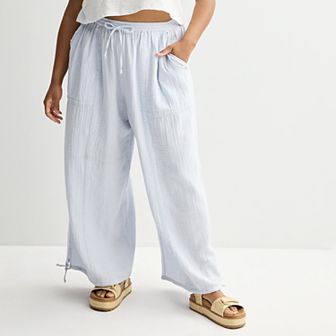 Juniors' Plus Size SO® Low-Rise Double Gauze Joggers