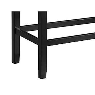 Marcus 38 Inch Counter Height Bench, Wood Frame, Fabric Upholstery, Gray