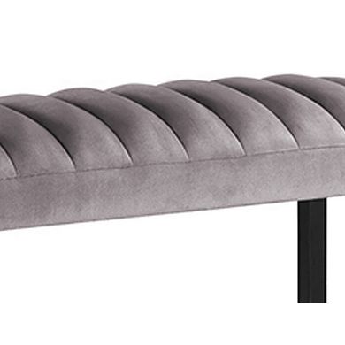 Marcus 38 Inch Counter Height Bench, Wood Frame, Fabric Upholstery, Gray