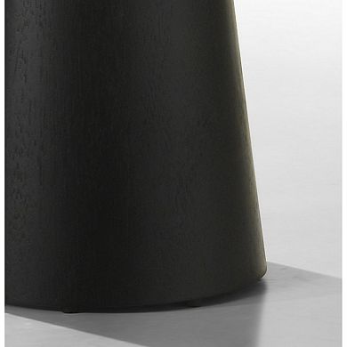 Yuvi 22 Inch Side End Table, Round Top, Pedestal Base, Ebony Black Finish