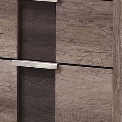 Rangley 24 Inch Nightstand, 2 Drawers, Chrome Metal Handles, Brown Wood