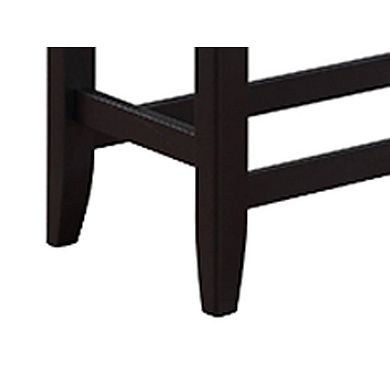 Kara 42 Inch Counter Height Bench, Wood Frame, Fabric Upholstery, Gray