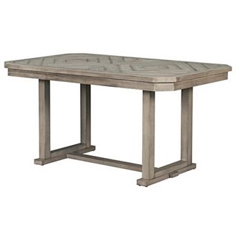 Lais 60 Inch Dining Table, Rectangular, Diamond Wood Grain Pattern, Gray